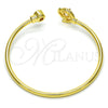Oro Laminado Individual Bangle, Gold Filled Style with White Cubic Zirconia and White Crystal, Polished, Golden Finish, 07.233.0010 (03 MM Thickness, One size fits all)