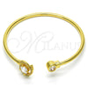 Oro Laminado Individual Bangle, Gold Filled Style with White Cubic Zirconia and White Crystal, Polished, Golden Finish, 07.233.0010 (03 MM Thickness, One size fits all)