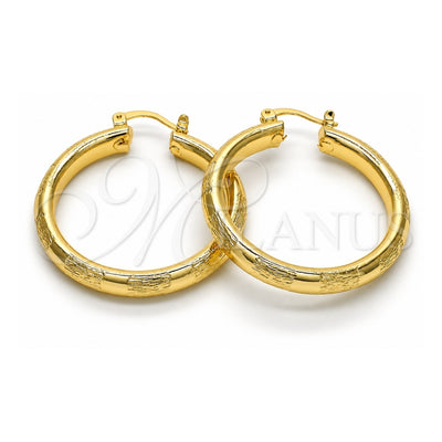 Oro Laminado Medium Hoop, Gold Filled Style Diamond Cutting Finish, Golden Finish, 02.170.0184.40