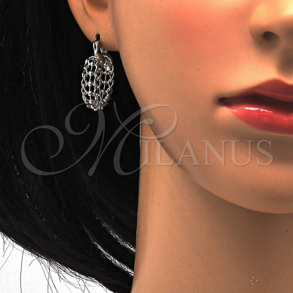 White Gold Filled Hoop Earrings — Small Hoop Polished 02. — alternate product view — SKU 115334 | Oro Laminado Blanco aretes de aro — Small Hoop pulido 02. — SKU 115334