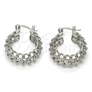 White Gold Filled Hoop Earrings — Small Hoop Polished 02. — main product view — SKU 115334 | Oro Laminado Blanco aretes de aro — Small Hoop pulido 02. — SKU 115334