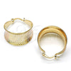 Oro Laminado Small Hoop, Gold Filled Style Diamond Cutting Finish, Tricolor, 02.65.2572.20