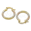 Oro Laminado Small Hoop, Gold Filled Style Diamond Cutting Finish, Tricolor, 02.65.2580.20