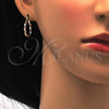 Oro Laminado Small Hoop, Gold Filled Style Twist Design, Diamond Cutting Finish, Tricolor, 02.65.2586.20
