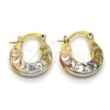 Oro Laminado Small Hoop, Gold Filled Style Polished, Tricolor, 02.65.2589.15