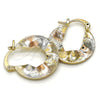 Oro Laminado Small Hoop, Gold Filled Style Polished, Tricolor, 02.65.2591.20