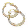 Oro Laminado Medium Hoop, Gold Filled Style Matte Finish, Tricolor, 02.65.2593.30