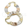 Oro Laminado Medium Hoop, Gold Filled Style Polished, Tricolor, 02.65.2596.30