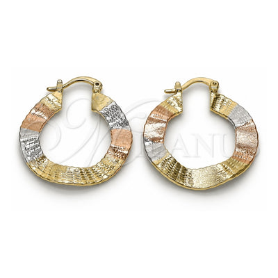 Oro Laminado Medium Hoop, Gold Filled Style Polished, Tricolor, 02.65.2596.30
