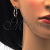 Oro Laminado Small Hoop, Gold Filled Style Diamond Cutting Finish, Tricolor, 02.65.2603.20