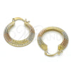 Oro Laminado Small Hoop, Gold Filled Style Diamond Cutting Finish, Tricolor, 02.65.2605.25