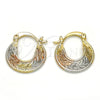Oro Laminado Small Hoop, Gold Filled Style Diamond Cutting Finish, Tricolor, 02.65.2610.15