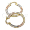 Oro Laminado Medium Hoop, Gold Filled Style Polished, Tricolor, 02.65.2614.30