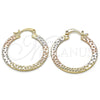 Oro Laminado Medium Hoop, Gold Filled Style Polished, Tricolor, 02.65.2614.30