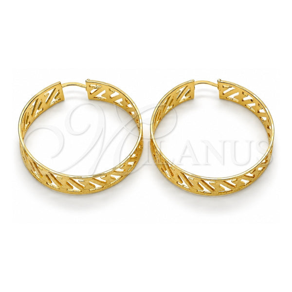Oro Laminado Medium Hoop, Gold Filled Style Matte Finish, Golden Finish, 02.122.0089.45