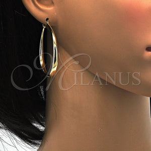 Gold Filled Hoop Earrings — Medium Hoop Teardrop and Hollow Design Polished 02. — main product view — SKU 115539 | Oro Laminado aretes de aro — Medium Hoop Teardrop and Hollow diseño pulido 02. — SKU 115539