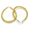 Oro Laminado Medium Hoop, Gold Filled Style Teardrop and Hollow Design, Polished, Golden Finish, 02.122.0092.40
