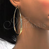 Oro Laminado Large Hoop, Gold Filled Style Teardrop and Hollow Design, Polished, Golden Finish, 02.122.0092.60