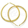 Oro Laminado Large Hoop, Gold Filled Style Teardrop and Hollow Design, Polished, Golden Finish, 02.122.0092.60