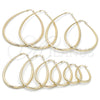 Oro Laminado Large Hoop, Gold Filled Style Teardrop and Hollow Design, Polished, Golden Finish, 02.122.0092.60