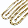 Stainless Steel Necklace and Bracelet, Curb Design, Polished, Golden Finish, 06.256.0008
