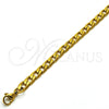 Stainless Steel Basic Bracelet, Curb Design, Polished, Golden Finish, 03.256.0017.08 (180 Gauge, 07 MM Thickness, 8 Inches Length)