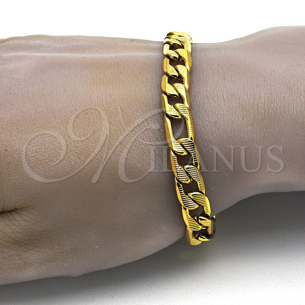 Stainless Steel Bracelet — Basic Bracelet Figaro Design Polished 03. Gauge 09 — alternate product view — SKU 115589 | Acero Inoxidable brazalete — básico Bracelet Figaro diseño pulido 03. Gauge 09 — SKU 115589