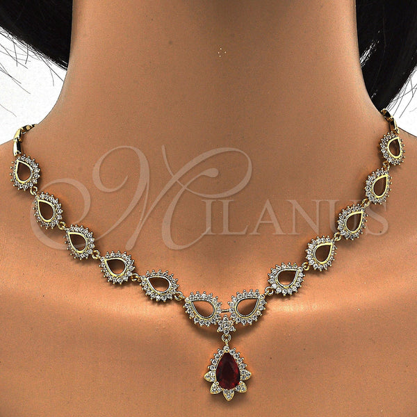 Gold Filled Ring — Necklace and Earring Teardrop and Flower Design with — alternate product view — SKU 115599 | Oro Laminado anillo — Necklace and Earring Teardrop and flor diseño with — SKU 115599