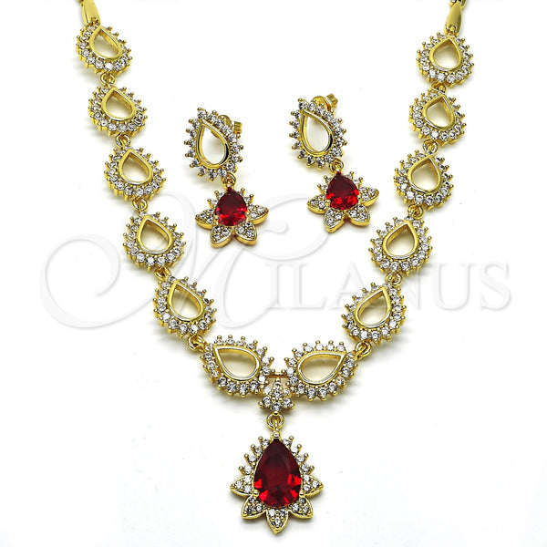 Gold Filled Ring — Necklace and Earring Teardrop and Flower Design with — main product view — SKU 115599 | Oro Laminado anillo — Necklace and Earring Teardrop and flor diseño with — SKU 115599