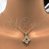 Oro Laminado Earring and Pendant Adult Set, Gold Filled Style Flower Design, with Amethyst Crystal, Polished, Golden Finish, 10.160.0098.1