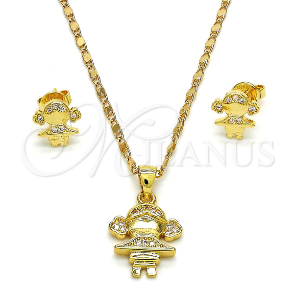 Gold Filled Ring — Earring and Pendant Adult Set Little Girl Design — main product view — SKU 115745 | Oro Laminado anillo — Earring and Pendant Adult Set Little Girl diseño — SKU 115745