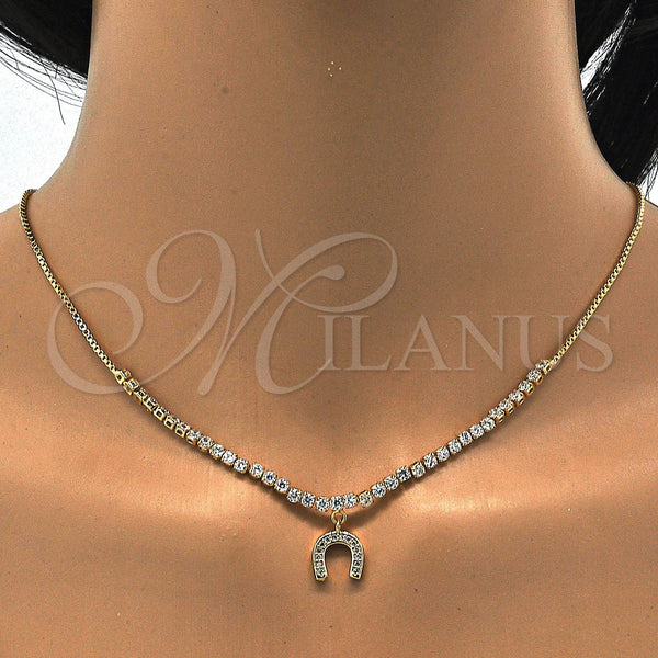 Gold Filled Bracelet — Necklace and Bracelet with White Cubic Zirconia Polished — alternate product view — SKU 115753 | Oro Laminado brazalete — Necklace and Bracelet with blanco Cubic Zirconia pulido — SKU 115753