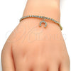 Oro Laminado Necklace and Bracelet, Gold Filled Style with White Cubic Zirconia, Polished, Golden Finish, 06.221.0019