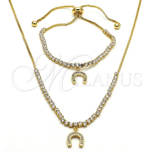 Gold Filled Bracelet — Necklace and Bracelet with White Cubic Zirconia Polished — main product view — SKU 115753 | Oro Laminado brazalete — Necklace and Bracelet with blanco Cubic Zirconia pulido — SKU 115753