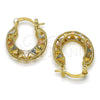 Oro Laminado Small Hoop, Gold Filled Style Polished, Tricolor, 02.102.0005.20