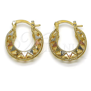 Gold Filled Hoop Earrings — Small Hoop Polished Tricolor 02. — main product view — SKU 115813 | Oro Laminado aretes de aro — Small Hoop pulido Tricolor 02. — SKU 115813