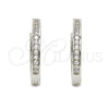Sterling Silver Huggie Hoop, with White Cubic Zirconia, Polished, Rhodium Finish, 02.286.0001.20