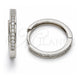 Sterling Silver Huggie Hoop, with White Cubic Zirconia, Polished, Rhodium Finish, 02.286.0001.20