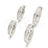 Sterling Silver Huggie Hoop, with White Cubic Zirconia, Polished, Rhodium Finish, 02.286.0006.16