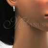 Sterling Silver Huggie Hoop, with White Cubic Zirconia, Polished, Rhodium Finish, 02.286.0007.15