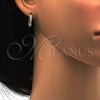 Sterling Silver Huggie Hoop, with White Cubic Zirconia, Polished, Rhodium Finish, 02.286.0015.15