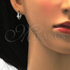 Sterling Silver Huggie Hoop, with White Micro Pave, Polished, Rhodium Finish, 02.174.0046.15