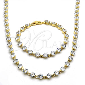 Gold Filled Bracelet — Necklace and Bracelet with White Cubic Zirconia Polished — main product view — SKU 115859 | Oro Laminado brazalete — Necklace and Bracelet with blanco Cubic Zirconia pulido — SKU 115859