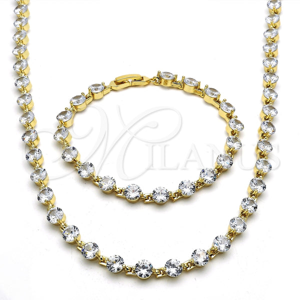 Gold Filled Bracelet — Necklace and Bracelet with White Cubic Zirconia Polished — main product view — SKU 115859 | Oro Laminado brazalete — Necklace and Bracelet with blanco Cubic Zirconia pulido — SKU 115859