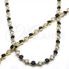 Oro Laminado Necklace and Bracelet, Gold Filled Style with Sapphire Blue and White Cubic Zirconia, Polished, Golden Finish, 06.205.0031.3