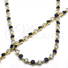 Oro Laminado Necklace and Bracelet, Gold Filled Style with Sapphire Blue and White Cubic Zirconia, Polished, Golden Finish, 06.205.0031.3