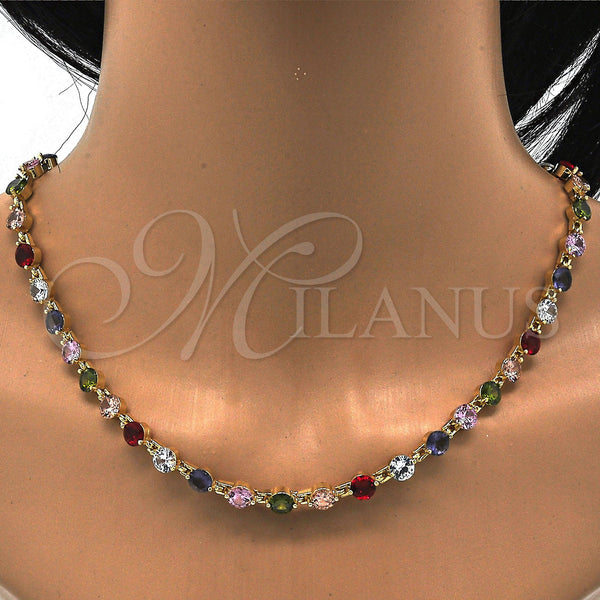 Gold Filled Bracelet — Necklace and Bracelet with Multicolor Cubic Zirconia Polished — alternate product view — SKU 115863 | Oro Laminado brazalete — Necklace and Bracelet with Multicolor Cubic Zirconia pulido — SKU 115863