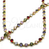 Oro Laminado Necklace and Bracelet, Gold Filled Style with Multicolor Cubic Zirconia, Polished, Golden Finish, 06.205.0031.4