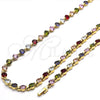 Oro Laminado Necklace and Bracelet, Gold Filled Style with Multicolor Cubic Zirconia, Polished, Golden Finish, 06.205.0031.4