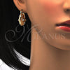 Oro Laminado Small Hoop, Gold Filled Style with White Cubic Zirconia, Polished, Golden Finish, 02.170.0183.1.25
